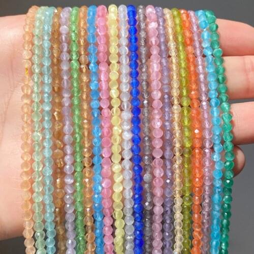Wholesale Faceted 2mm 3mm Natural Stone Beads Small Shiny Cat Eye Gem Loose Beads for Jewelry Making Bracelet Necklace Supplies