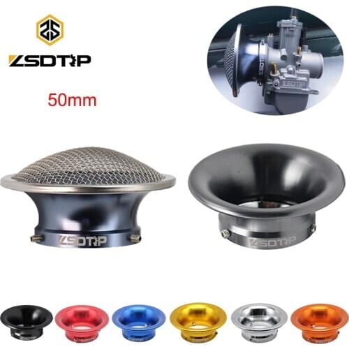 ZSDTRP 50mm Moto Modified Carburetor Air Filter Cup Horn Cup With Mesh Net Fit On PE PWK 21 24 26 28 30mm Carburetor