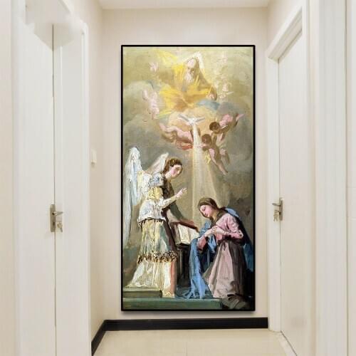Annunciation By Goya Classical Myth Canvas Painting Poster Pictures Prints Wall Art Picture for Belgium Home Living Room Decor