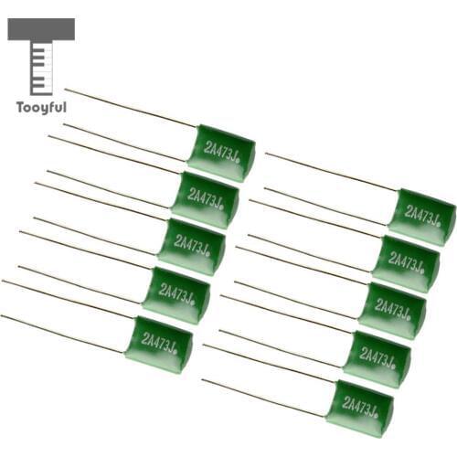 10PCS Polyester Film Guitars Capacitors Tone For Musical Instruments Guitars Bass Tone Caps Practical 0.047/2A473J Green