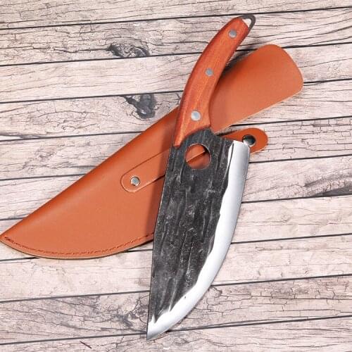 7.5 Inch Forged Boning Knife Sharp Pork Beef Mutton Butcher Knife 50Cr15 Carbon Steel Chef Meat Cleaver Cutting Kitchen Tools