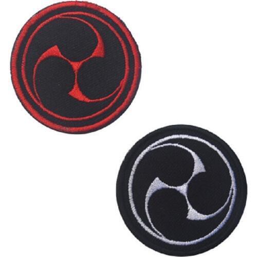 3D Embroidery Patches Loops And Hook Round Ninja Throw Embroidery Patches Japanese Ninja Style Patches Badges