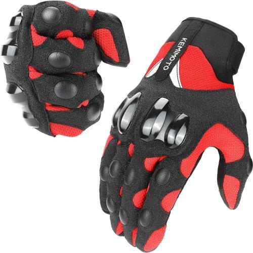 KEMIMOTO Summer Motorcycle Glove Bicycle Riding Gloves Touch Screen Full Finger Breathable Powered Outdoor Motorbike Racing