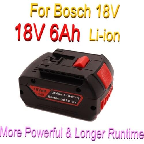 Waitley 18V 6000Mah Oplaadbare Li-Ion Batterij Voor Bosch 18V Power Tool Backup 6.0A Draagbare Vervanging BAT609 Lndicator Licht