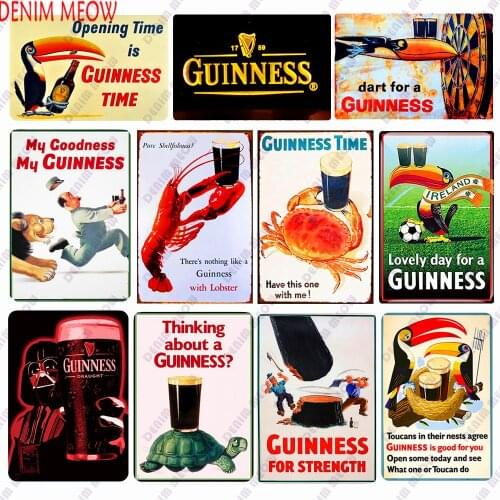 My Goodness My Guinness Metal Tin Signs Dark Beer Vintage Painting Poster Pub Casino Bar Decoration Shabby Chic Home Decor WY56