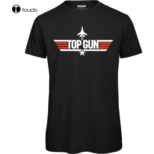 Top Gun Logo Mens T-Shirt - Officially Licensed Black Topgun Screen Printed Top