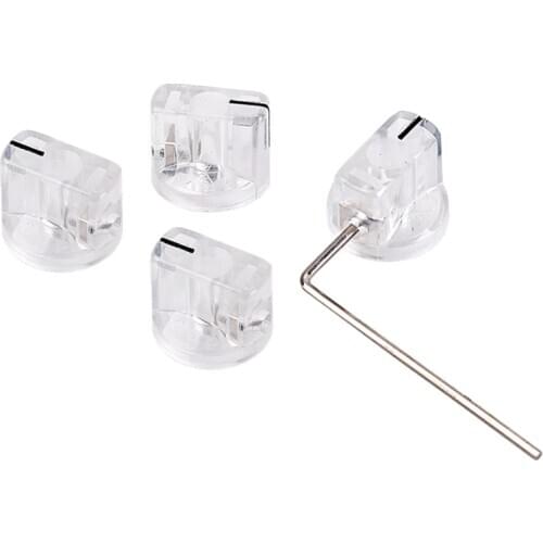 New Transparent Flat Guitar Bass Knob Amp Amplifier Effect Pedal Knobs Guitar Accessories