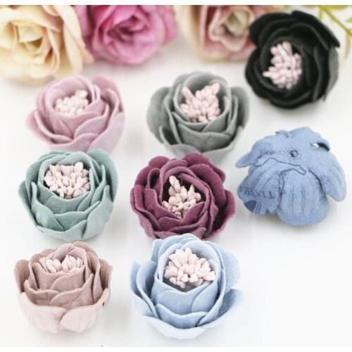 New Arrival DIY hair Jewelry Flowers Handmade 3D Floral Jewelry Button Patch Sticker Crafts for Fashion Girl Headband Shoe Decor