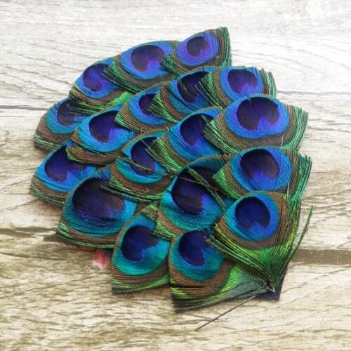 Wholesale Pretty 50pcs Natural Peacock Feathers Pads Fashion Feather Hair Flower Decoration Accessories
