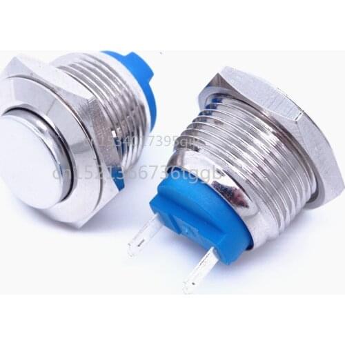 16mm metal button switch self-reset waterproof normally closed power supply exit button access control press disconnect