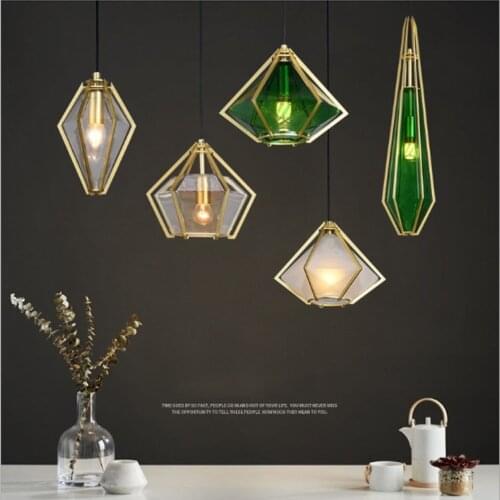 Nordic New Glass Pendant Lights Creativity Geometric Pendant Lamp Single Head Hanging Light Use For Home Decor Lamp Lighting