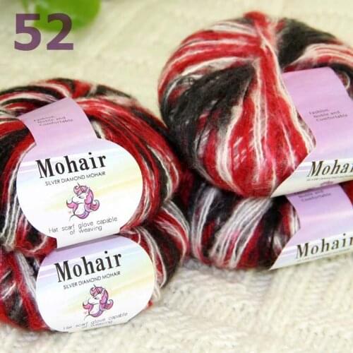 Sale New 4BallsX25g Luxury Soft Mohair Warm Wrap Shawl Hand Knit Crochet Yarn 291-52-4 White Red Black