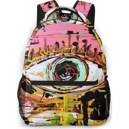 OLN Women Backpack with Multiple Using Women Backpacks Art Abstract Composition Of Human Eye Female School Bag Girls Travel Bag
