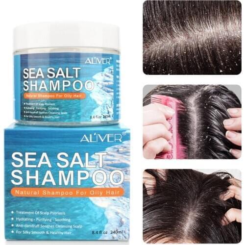 Natural Sea Salt Shampoo Anti-Dandruff Hair Shampoo For Control Oil Relieve Itching Anti-Mite Reducing Dandruff Hair Care