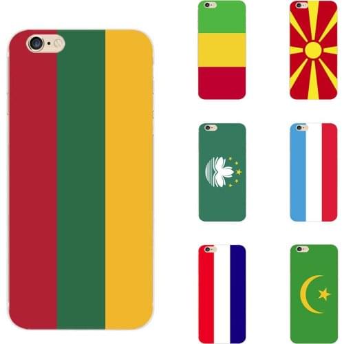 Lithuania Los Altos Luxembourg Macau Macedonia Mali Mauritania Flag TPU Phone Cases For iPhone 6 7 8 S XR X Plus 11 12 Pro Max