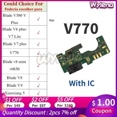 Wyieno For ZTE Blade V580 V6 V7 V Plus V770 V8 V9 Mini Lite USB Dock Charger Charging Port Flex Cable Board