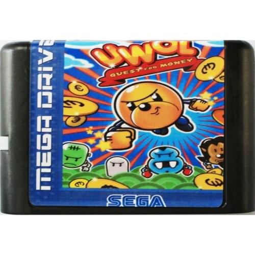 UWOL Quest For Money 16 bit MD Game Card For Sega Mega Drive For SEGA Genesis