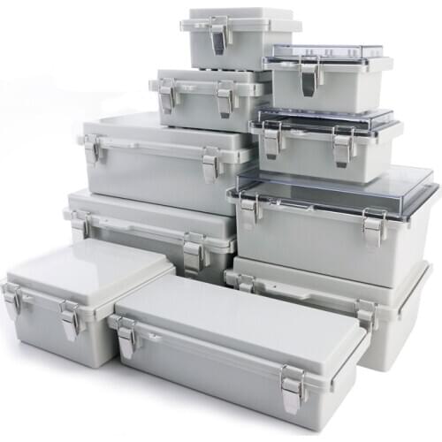 Waterproof Electrical Junction Box With Hasp Outdoor Sealed Switch Power Plastic Enclosure Case Electrical Distribution boxes