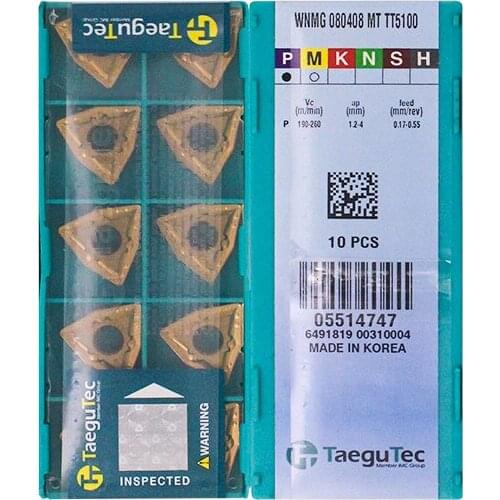 WNMG080408-MT TT5100 Original Taegutac Carbide Inserts Turning Inserts Lathe Tools 10Pcs/Lot