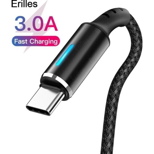 3A USB Type C Cable Fast Charging Breathing light For Samsung Galaxy S10 S9 Huawei Mate 30 P40 / P40 Xiaomi USB-C Cable Charger