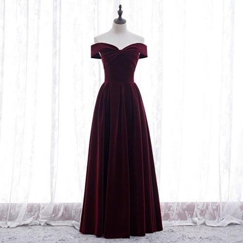 Bespoke Occasion Dress Vintage V-Neck Short Luxury Burgundy Backless Off The Shoulder Pleat Satin Lady Formal Evening Gown HB254