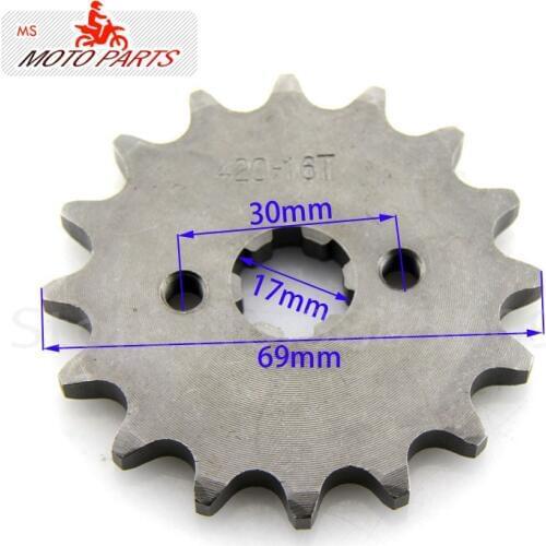 420 16 Tooth 17mm ID Front Engine Sprocket with Retainer Plate Locker For SDG YCF Pitsterpro Pit Dirt Bikes