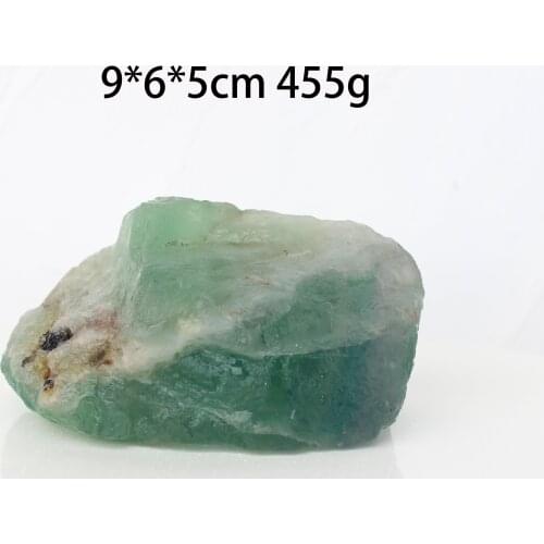 NO. 1 Natural raw green with black and white fluorite rough stone natural quartz crystals mineral energy stone