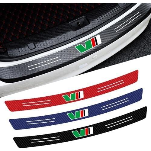 1pcs Tail Trunk Rear Bumper Protection Carbon Fiber VII Emblem Sticker Decoration For skoda octavia fabia rapid superb a 5 a 7 2