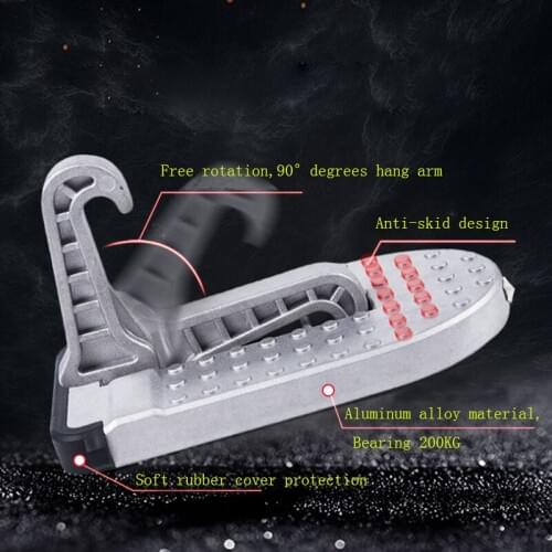 1pcs Folding Car Door Step Latch Hook Step Mini Foot Pedal Ladder For Jeep SUV Truck Roof For Jeep SUV Truck Accessorie