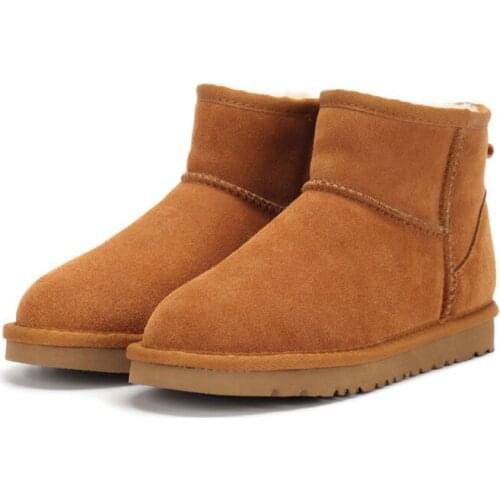 100% Genuine High Quality Australia Brand Winter Womens Snow Boots Cow Split Leather Ankle Shoes Woman Botas Mujer Big US 3-13