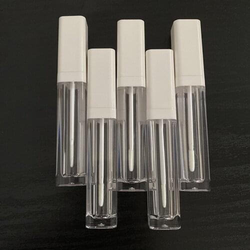 100pcs 6.5ml Empty Lip gloss tube Clear with black white cap,DIY Refillable Makeup Cosmetics packing contaienr