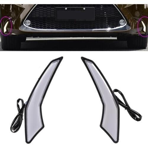 2pcs 12V LED Front Bumper Fog Lamp DRL Daytime Running Light Fit for Toyota Corolla L LE XLE 2020