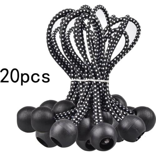 20pcs Ball Bungee Tarpaulin Oxford Rope Elastic Strapping Ball Bungee Cord Outdoor Tent Canopy Tarp Elastic Oxford Rope Tie