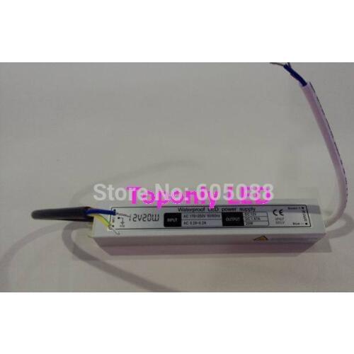 2016 IP67 waterproof 20w led driver,DC12v 24v constant voltage led power supply,CE&ROHS, life>50,000hours,50pcs/lot wholesale