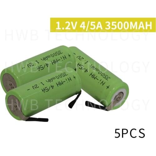 5 Pieces/lot KX Original New 1.2V 4/5A 3500mAh Ni-Mh 4/5 A Ni Mh Rechargeable Battery With Pins Free Shipping