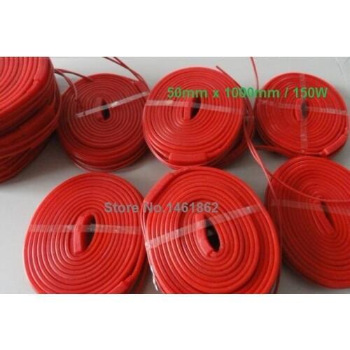 50mmx1000mm 150W 220V High quality flexible Silicone Heating belt heat tracing belt Silicone Rubber Pipe Heater waterproof