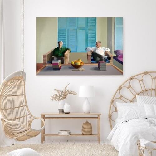 Abstract Canvas Paintings Christopher Isherwood and Don Bachardy Wall Art Prints Poster Living Room Decor Decorative Paintings