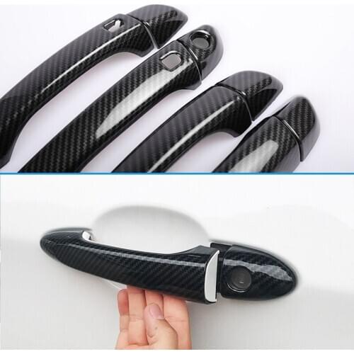 AU04 -Carbon Fiber Door Handle Cover for Ford Mustang Shelby GT GT500 2005-2014 2013 Car Accessories Stickers Trim Set