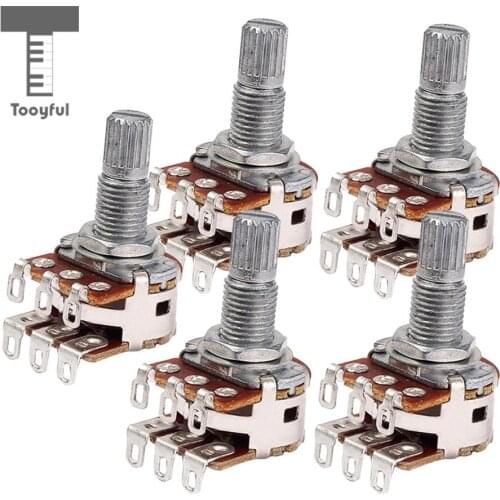 Tooyful 5Pcs Electric Guitar Bass Pots / Potentiometers Tone / Volume Linear / Log MN100K