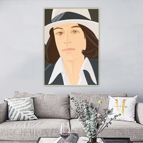 White Hat, 1990 by Alex Katz Canvas Oil Painting Artwork Aesthetic Decorative Picture Poster Wall Hanging Decor Home Decoration