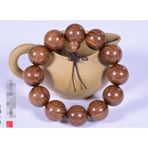 Gold wire sandalwood peanous incense male and female Buddha beads bracelet