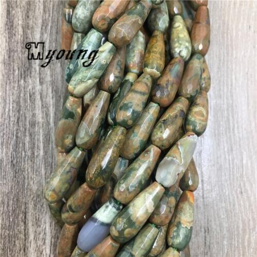 6*16mm Natural Polar Jades Beads, Teardrop Shape Bird Seed Stone Beads For Jewelry Making , MY1592