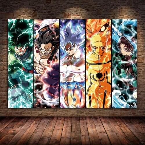 Dragon Ball Poster Japanese Anime Various Cartoon Characters HD Printable Canvas Art Mural Family Children Room Decoration Pictu