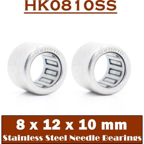 HK0810SS Needle Bearings 440C 8*12*10 mm 2 Pcs Stainless Steel Drawn Cup Needle Roller Bearing HK081210 TLA810Z HK0810