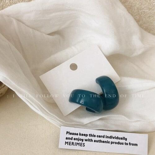 Ins Trendy Resin Stud Earrings Fashion Purple Earrings Korean jewelry Women Girls Simple Retro Design Accessory