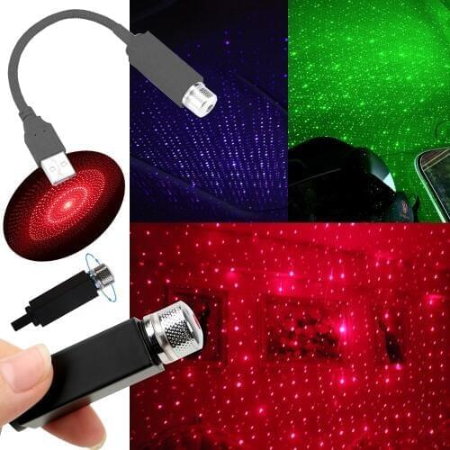 Mini LED Car Roof Star Night Lights Laser Projector Light Vehicle Interior Ambient Atmosphere Galaxy Lamp Decoration USB Powered