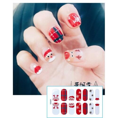 Santa Claus Elk Nail Sticker Christmas Nail Decor Merry Christmas Decor Christmas Gifts Navidad 2020 Happy New Year 2021