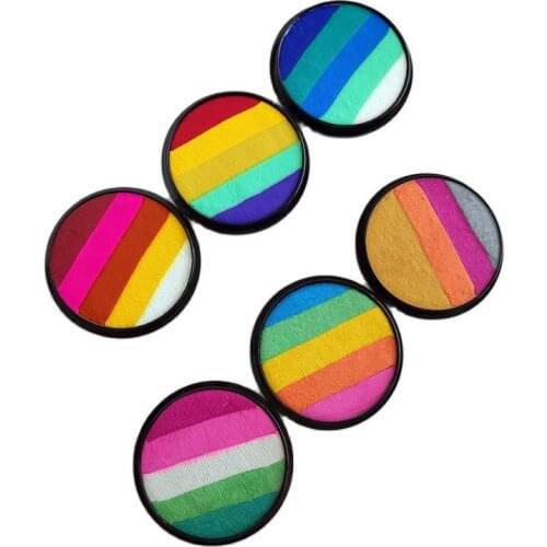 20g Face Painting 2Pcs/Lot Activated Neon Rainbow Cake Split Water Based Eyeliner Easy To Wash For Party Club