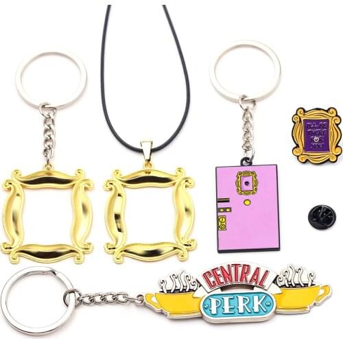 New Hot TV Show Friends Monicas Door Keychain Central Perk Coffee Time Keyring For Women Men Fans Car Key Accessories Jewelry