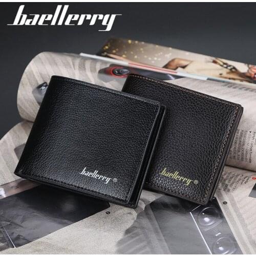 1PC New Men Short Wallet Bifold Faux Leather Money Purse Clutch Card Holder Male Solid Business Slim Wallets Men